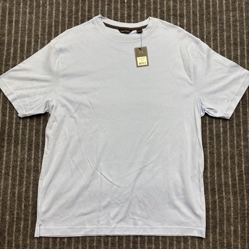 Kenneth Roberts Mens Short Sleeve T-Shirt Size L Light Blue 100% Cotton Tee
